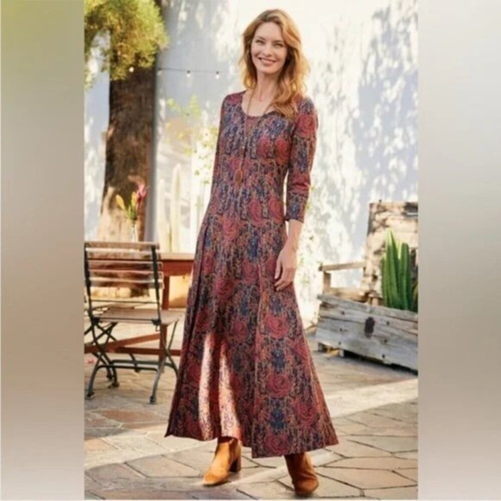 Soft Surroundings Alcott Paisley Maxi Dress Size L